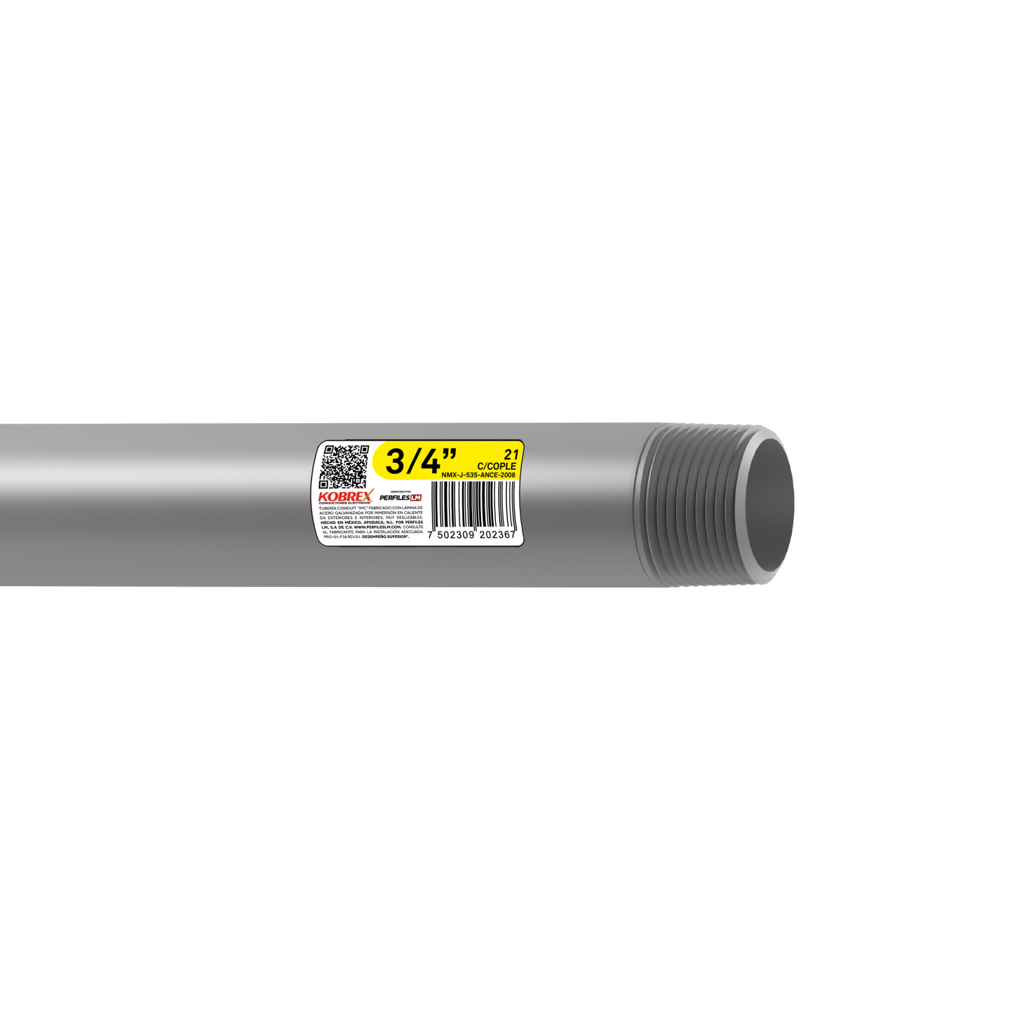 TUBERÍA CONDUIT DE ACERO GALVANIZADO ETIQUETA AMARILLA-image